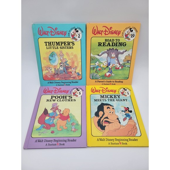 Lot of 4 Vtg Walt Disney Fun-To-Read books #1, 2, 5, 19 Pooh Mickey Thumper Road - Picture 11 of 12